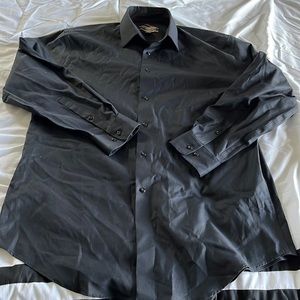 Black Joseph Aboud Non-Iron slim fit button up 16.5